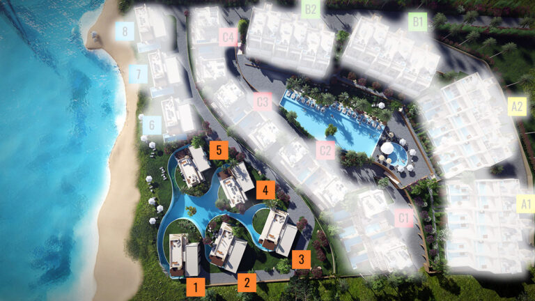 Aerial view of the villa community